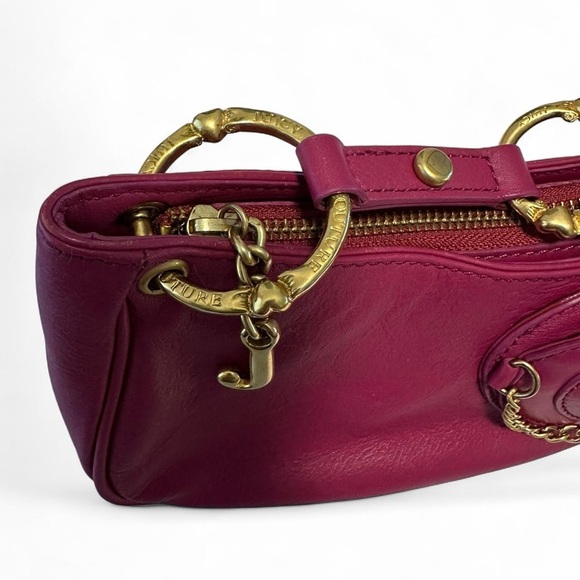 Juicy Couture Vintage Heart Chain Shoulder Bag/Baguette Pink/Purple Y2K Rare - Picture 6 of 11